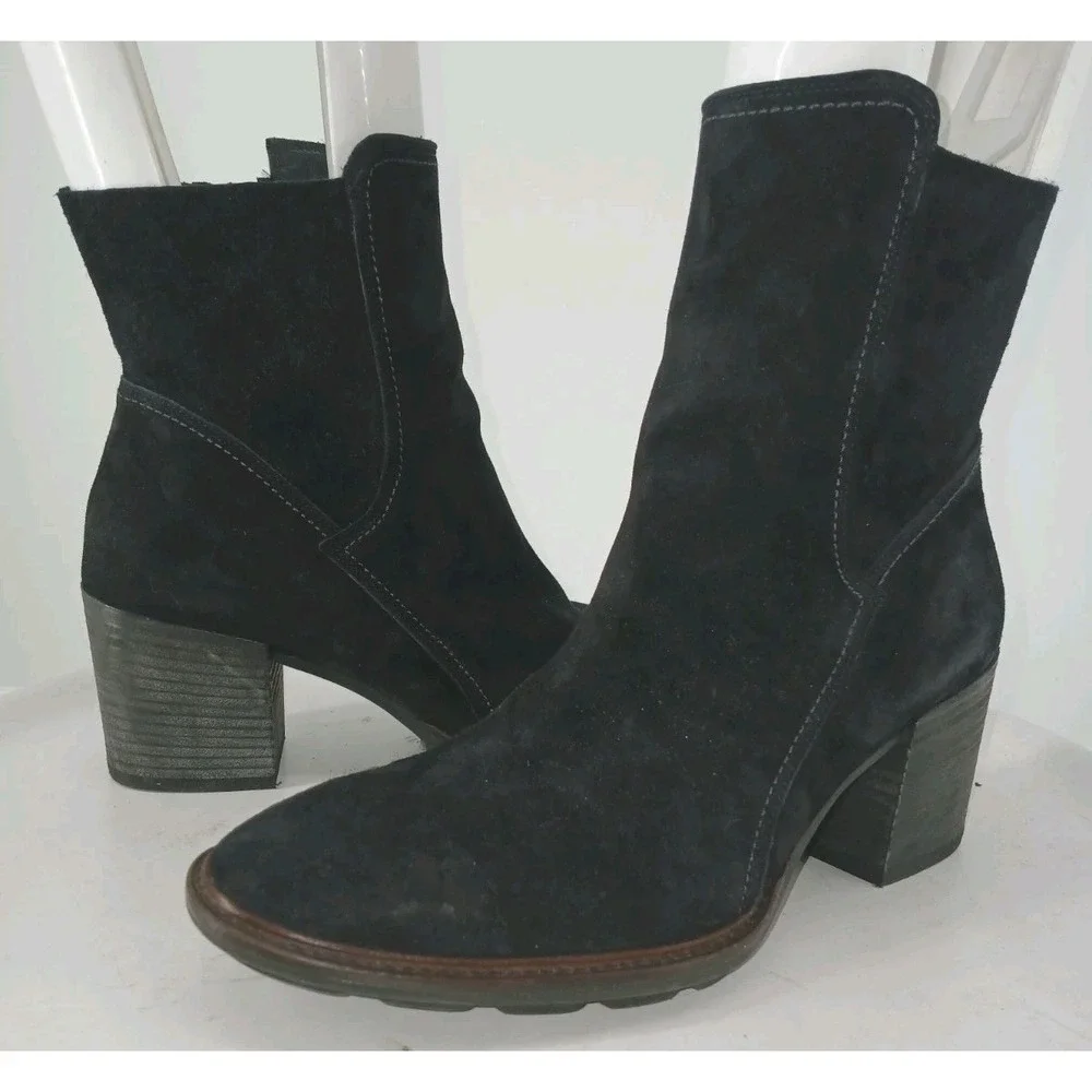 PAUL GREEN Womens Black Ankle Boot Suede Nubuck 6 UK 8.5 US DB5